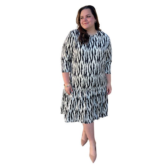 plus size curvy zebra print modest dress